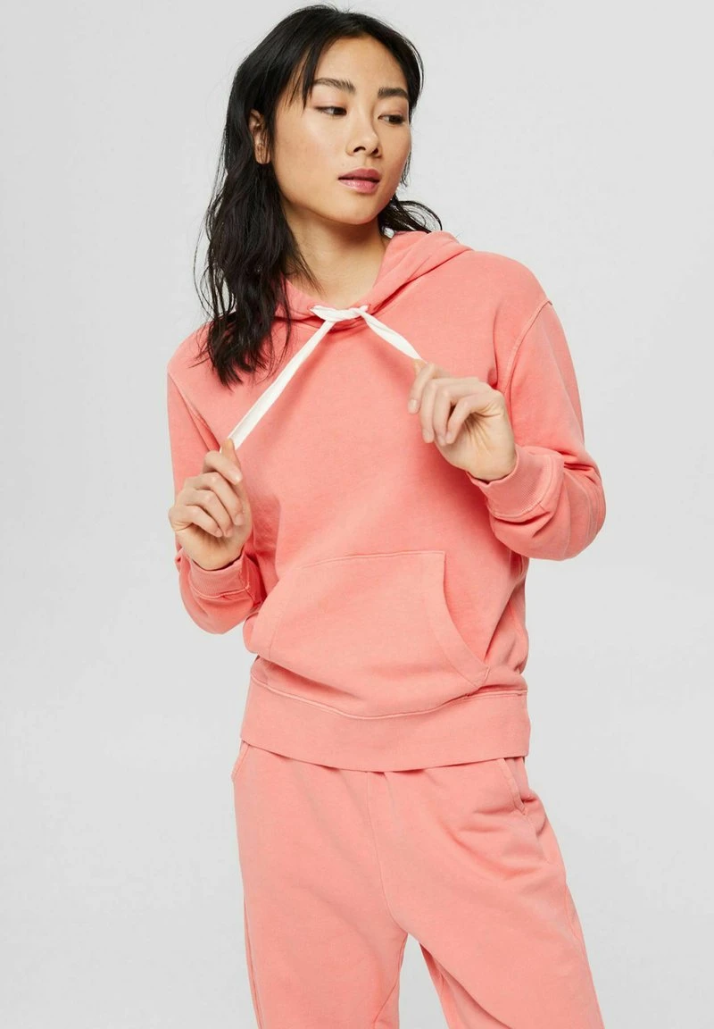 Esprit Damen MIT KONTRASTFARBENER KORDEL - Kapuzenpullover - Coral 3 Esprit Damen MIT KONTRASTFARBENER KORDEL - Kapuzenpullover - Coral