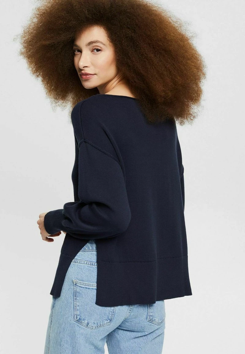 Esprit Damen MIT SCHLITZEN - Strickpullover - Navy 5 Esprit Damen MIT SCHLITZEN - Strickpullover - Navy – Bild 3