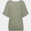 Esprit Damen TEE - T-Shirt Basic - Light Khaki