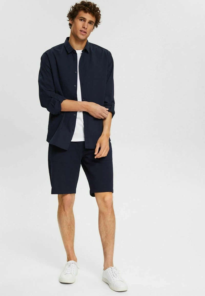 Esprit Herren AUS SEERSUCKER - Hemd - Navy 4 Esprit Herren AUS SEERSUCKER - Hemd - Navy – Bild 2