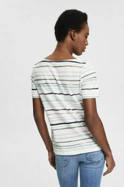 Esprit MIT STREIFENMUSTER - T-Shirt Print - White | Damen -Esprit Verkäufe 2024 197e5fe1eb9e4b149fe5faacb294523b