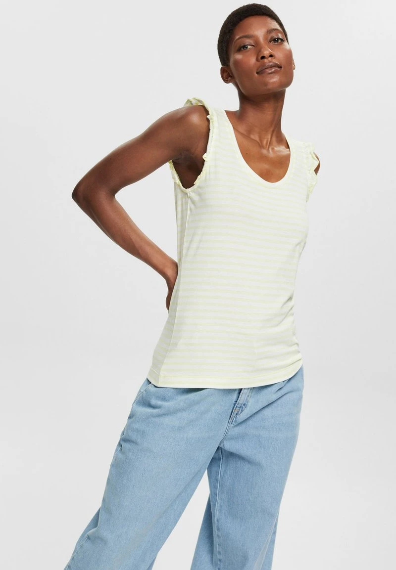 Esprit Damen SUS FAB MIX TNK - Top - Citrus Green 3 Esprit Damen SUS FAB MIX TNK - Top - Citrus Green