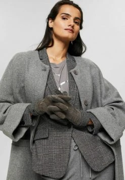Esprit Damen Fingerhandschuh - Gunmetal