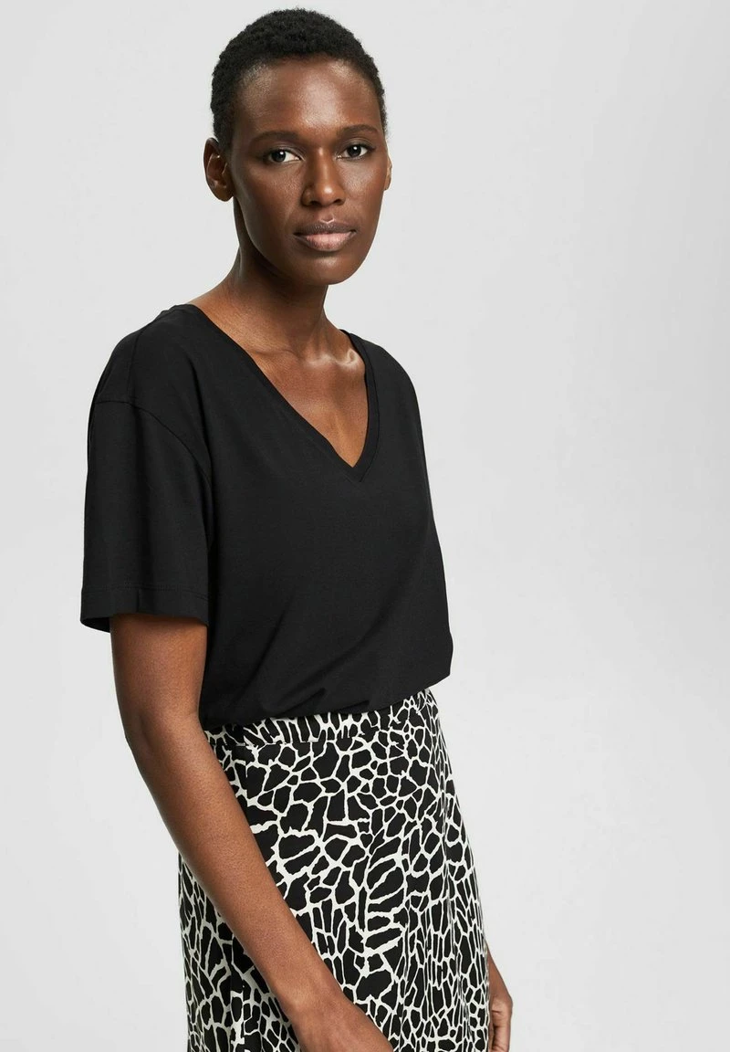 Esprit MIT V AUSSCHNITT - T-Shirt Basic - Black | Damen 6 Esprit MIT V AUSSCHNITT - T-Shirt Basic - Black | Damen – Bild 4