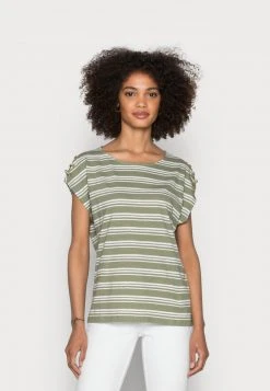 Esprit Damen BUTTON - T-Shirt Print - Light Khaki