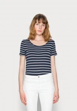 Esprit Damen 1/2 SLEEVE STRIPES - T-Shirt Print - Navy