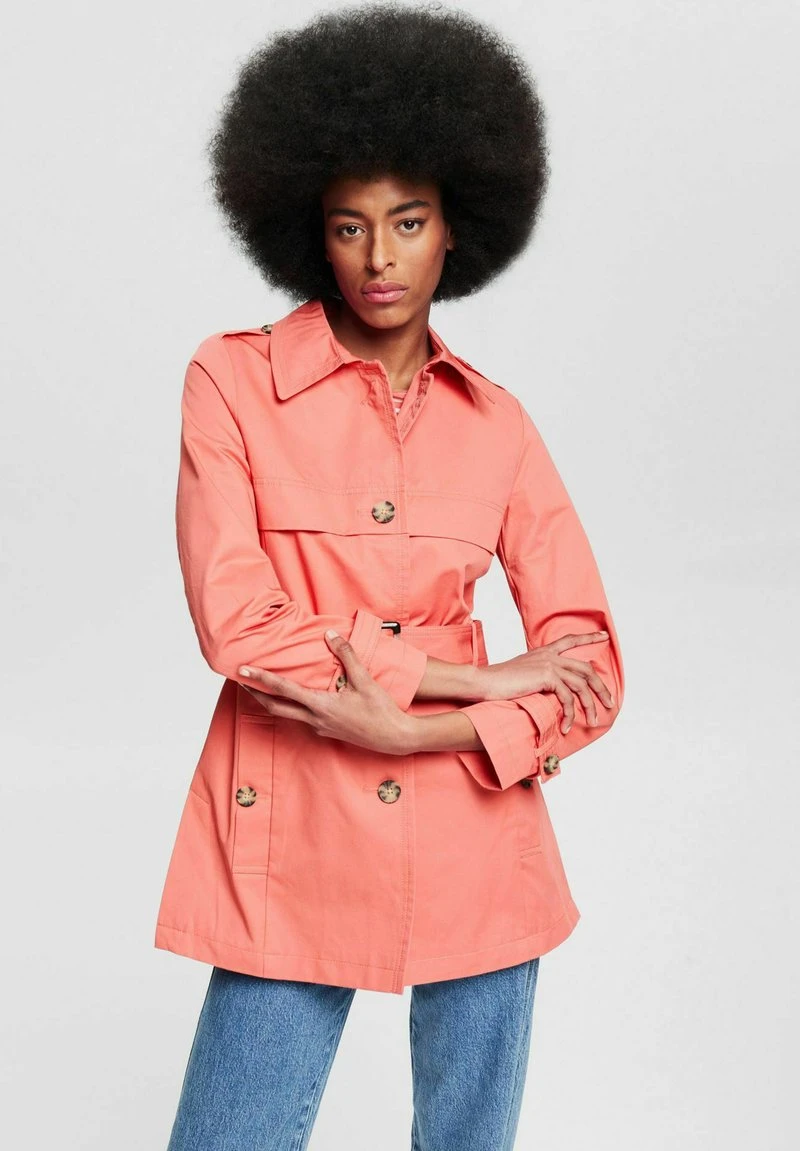 Esprit Damen KURZER - Trenchcoat - Coral 6 Esprit Damen KURZER - Trenchcoat - Coral – Bild 4