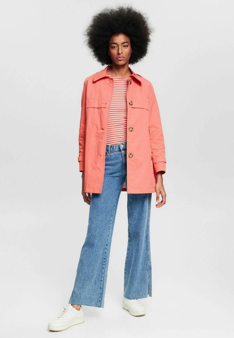 Esprit Damen KURZER - Trenchcoat - Coral 4 Esprit Damen KURZER - Trenchcoat - Coral – Bild 2
