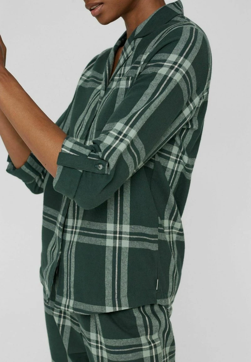 Esprit CHECK LONGSLEEVE LONG PANTS - Nachtwäsche Set - Dark Teal Green | Damen 6 Esprit CHECK LONGSLEEVE LONG PANTS - Nachtwäsche Set - Dark Teal Green | Damen – Bild 4