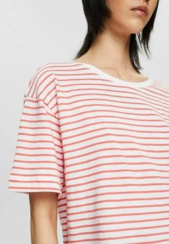 Esprit Damen MIT STREIFENMUSTER - T-Shirt Print - Coral Red -Esprit Verkäufe 2024 303b64c8984a4dbdacb26f234019b22f