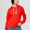 Esprit MIT KONTRASTFARBENER KORDEL - Kapuzenpullover - Orange Red | Damen