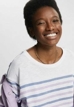 Esprit Damen MIT STREIFENMUSTER - T-Shirt Print - Lilac -Esprit Verkäufe 2024 3284b5ddc0ae437690e24d12d4f76d58