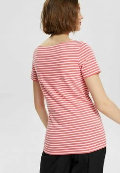 Esprit Damen MIT STREIFENMUSTER - T-Shirt Print - Coral Red -Esprit Verkäufe 2024 38646da3c32343d5bbf54ae3f4264b04