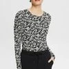 Esprit Damen MIT FLORALEM MUSTER - Langarmshirt - Black -Esprit Verkäufe 2024 3936b006ec9547daacddc63586b22672