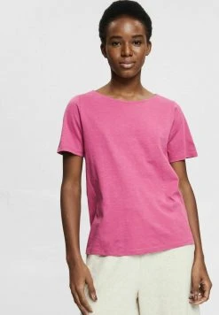 Esprit Damen MIT KNOTEN DETAIL AM RÜCKEN - T-Shirt Print - Violet