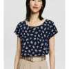 Esprit T-SHIRT MIT Print AUS 100%25 ORGANIC COTTON - T-Shirt Print - Navy Blue | Damen