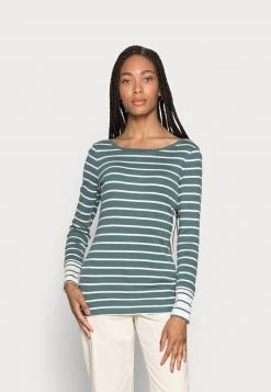 Esprit Damen LONGSLEEVE CUFF - Langarmshirt - Teal Blue