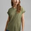 Esprit Damen T-Shirt Basic - Light Khaki -Esprit Verkäufe 2024 50b00d38f3124775803a75cdd045c646