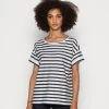 Esprit Damen COO STRIPE - T-Shirt Print - Navy
