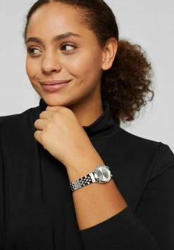 Esprit MIT GLIEDERARMBAND UND ZIRKONIA - Uhr - Silver | Damen