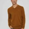 Esprit Herren F PIMA V NK - Sweatshirt - Camel