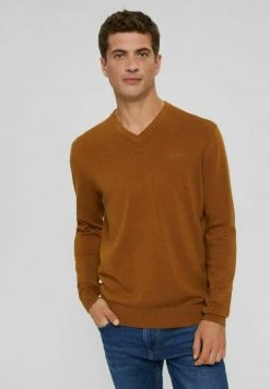 Esprit Herren F PIMA V NK - Sweatshirt - Camel