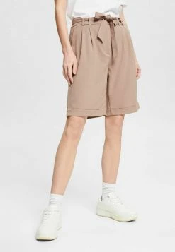 Esprit Damen MIT BUNDFALTEN - Shorts - Taupe