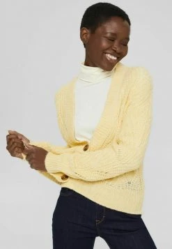 Esprit Damen Strickjacke - Pastel Yellow