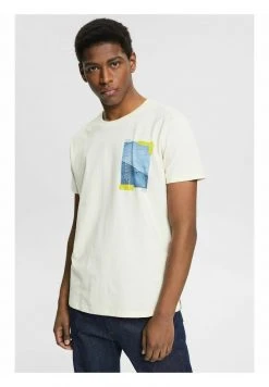 Esprit Herren T-Shirt Print - Cream Beige