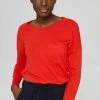 Esprit Damen Langarmshirt - Orange Red