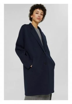 Esprit Damen Klassischer Mantel - Navy