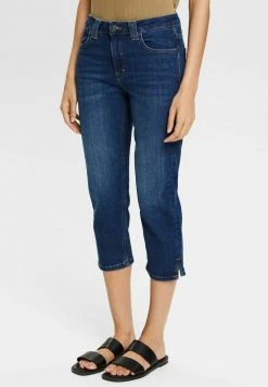 Esprit Damen IN CAPRI - Jeans Shorts - Blue Dark Washed