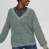 Esprit Damen Strickpullover - Dark Teal Green