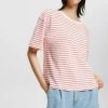 Esprit Damen MIT STREIFENMUSTER - T-Shirt Print - Coral Red -Esprit Verkäufe 2024 6dca498e33974c0595922a5a4ca1d9b9