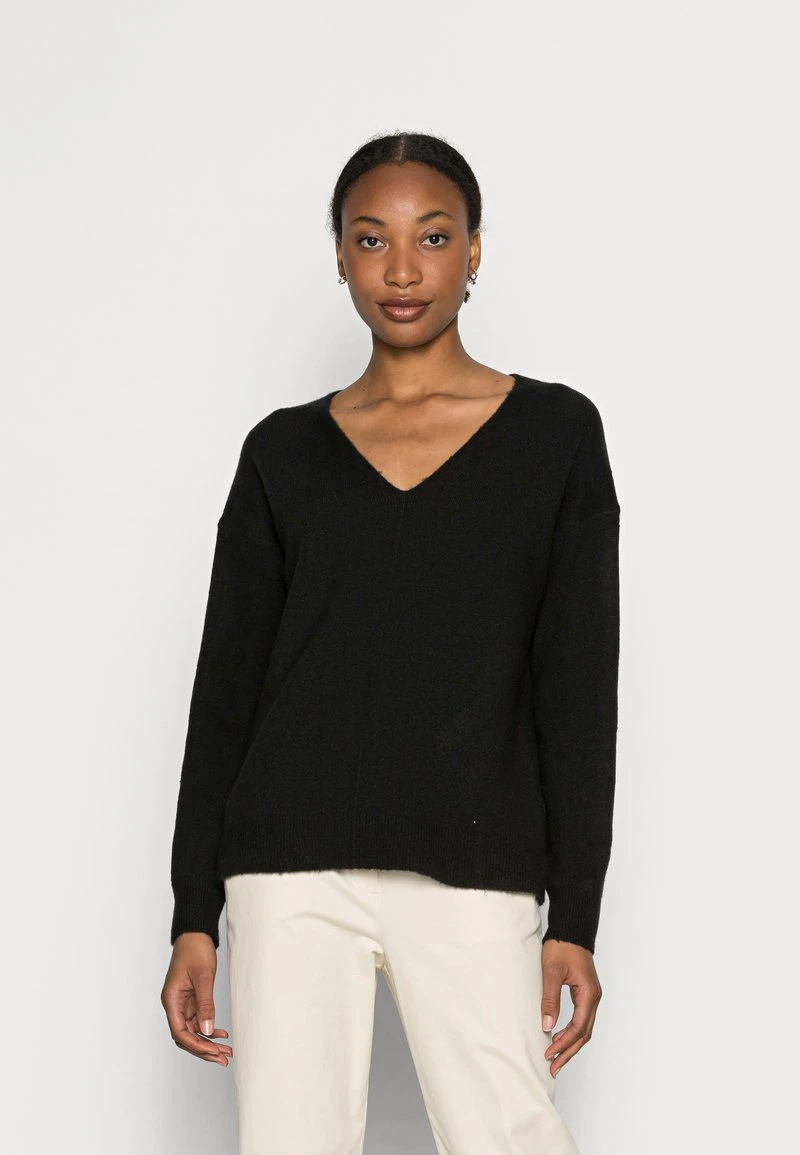 Esprit Damen SWEATERS V NECK - Strickpullover - Black 3 Esprit Damen SWEATERS V NECK - Strickpullover - Black