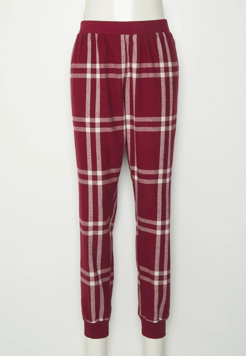 Esprit Damen CHECK COMBI LONGSLEEVE LONG PANTS - Nachtwäsche Set - Cherry Red 4 Esprit Damen CHECK COMBI LONGSLEEVE LONG PANTS - Nachtwäsche Set - Cherry Red – Bild 2