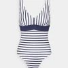 Esprit Damen HAMPTONS BEACH SWIMSUIT PADDED STRIPE - Badeanzug - Navy