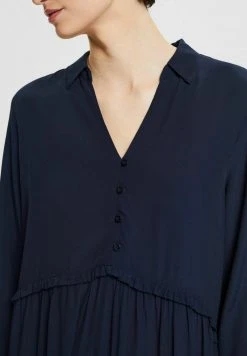 Esprit Damen MIT RÜSCHENKANTE - Blusenkleid - Navy -Esprit Verkäufe 2024 783c34f562e54658a38dc2418cb2d3b2