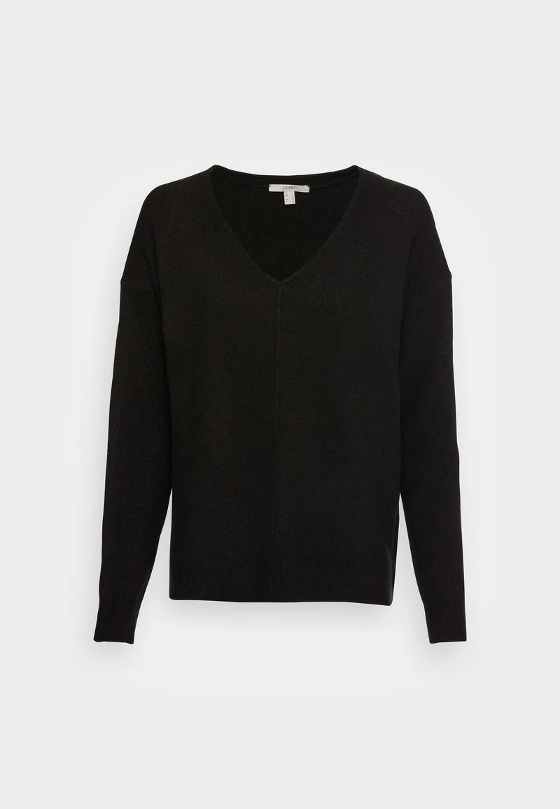 Esprit Damen SWEATERS V NECK - Strickpullover - Black 6 Esprit Damen SWEATERS V NECK - Strickpullover - Black – Bild 4