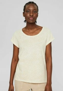 Esprit T-SHIRT MIT Print AUS 100%25 ORGANIC COTTON - T-Shirt Print - Light Yellow | Damen