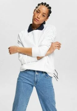 Esprit Damen MIT STICKEREI - Sweatshirt - White
