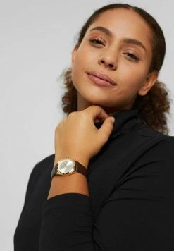 Esprit Damen MIT LEDERARMBAND - Uhr - Brown