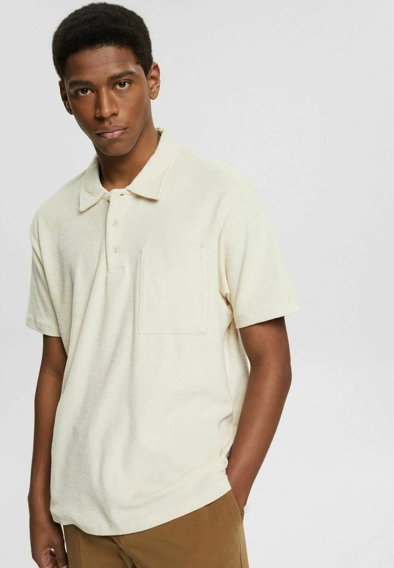 Esprit Herren FROTTEE - Poloshirt - Cream Beige 3 Esprit Herren FROTTEE - Poloshirt - Cream Beige