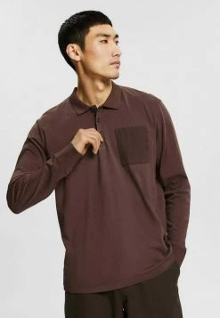Esprit Herren LONG SLEEVE - Poloshirt - Dark Brown