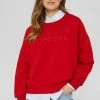Esprit Damen BESTICKTES - Sweatshirt - Red