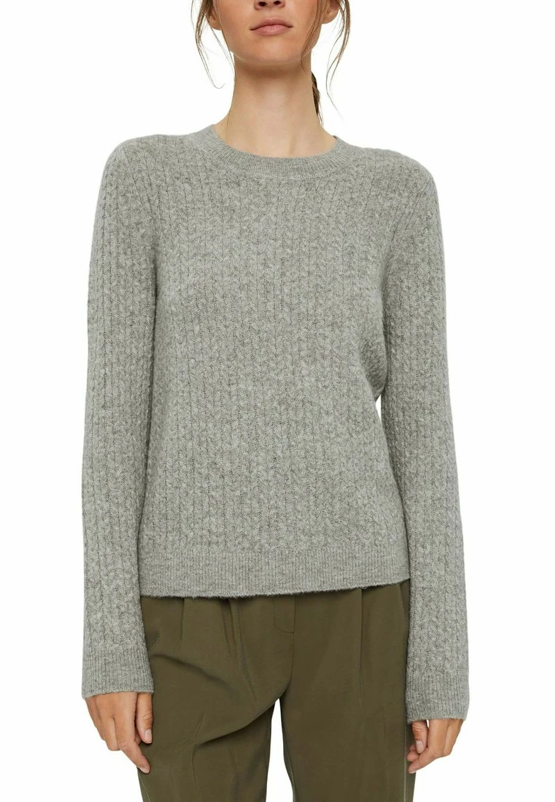 Esprit Damen MINICABLE - Strickpullover - Medium Grey 10 Esprit Damen MINICABLE - Strickpullover - Medium Grey – Bild 8