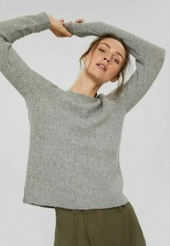 Esprit Damen MINICABLE - Strickpullover - Medium Grey