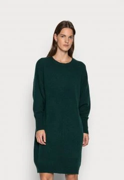Esprit Damen O SHAPE DRESS - Strickkleid - Dark Teal Green
