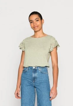Esprit BRODERIE - T-Shirt Basic - Light Khaki | Damen