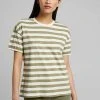 Esprit Damen GESTREIFTES - T-Shirt Print - Light Khaki